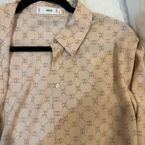 Mango Beige Patterned Blouse